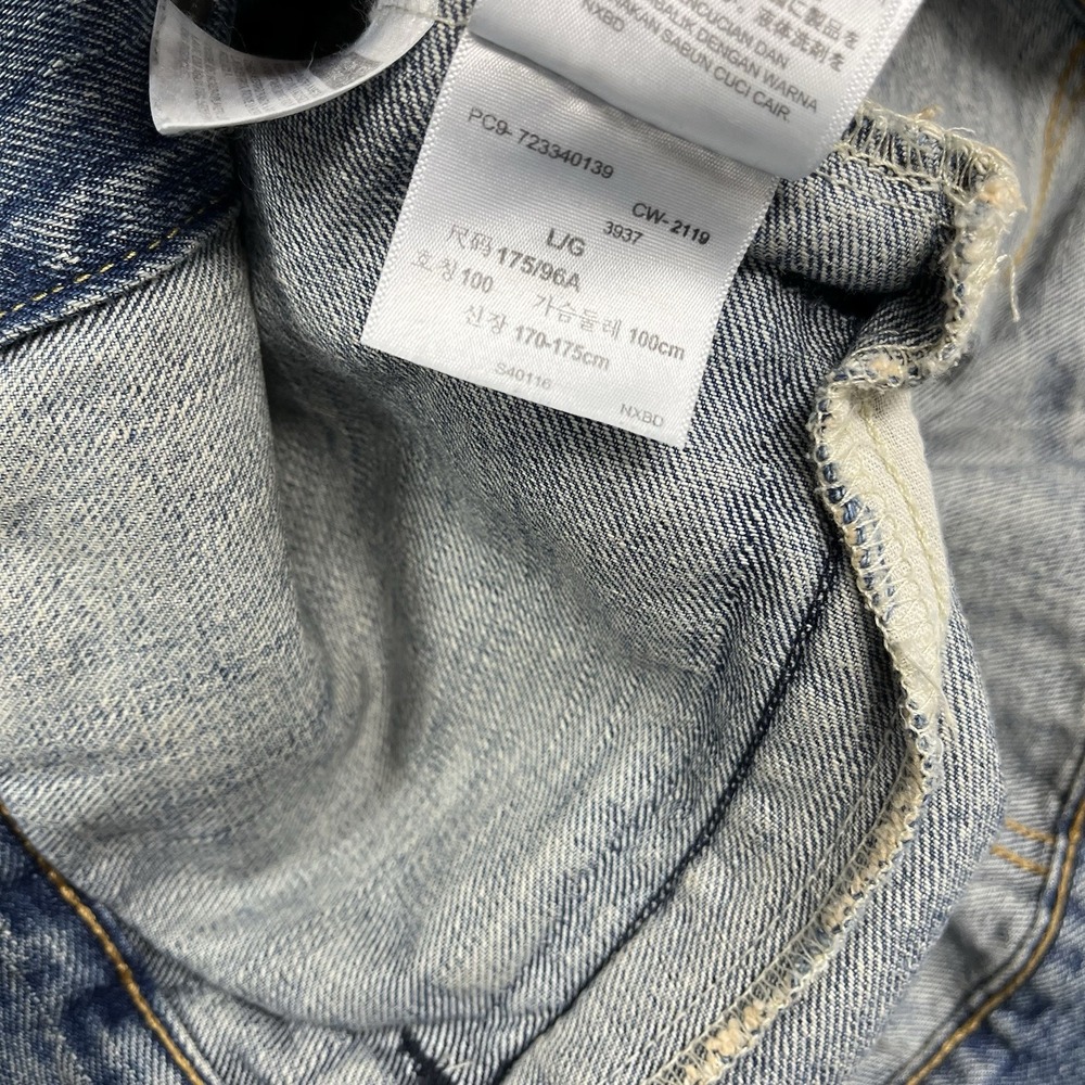 Levis Trucker Jacket Mens Large Blue Denim Type 3 Faded - Picture 11 of 14